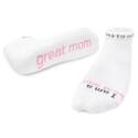 I Am A Great Mom White Cotton Blend Low Cut Sock, 1-Pack, M
