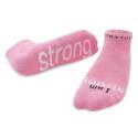 I Am Strong Soft Pink Cotton Blend Low Cut Sock, 1-Pack, M