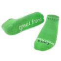 I Am A Great Friend Green Cotton Blend Low Cut Sock, 1-Pack, L