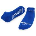 Extra-Small I Am Amazing Lowcut Blue Socks With White Words