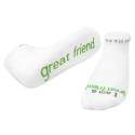 I Am A Great Friend White Cotton Blend Low Cut Sock, 1-Pack, L