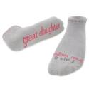 I Am A Great Daughter Gray Cotton Blend Low Cut Sock, 1-Pack, M