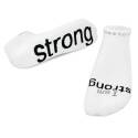 I Am Strong White Cotton Blend Low Cut Sock, 1-Pack, M