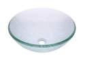 Round Frosted Glass Vessel Bathroom Sink