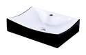 Black And White Porcelain Sink With Faucet Hole