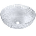 Cristallo Diamond Clear Crystal Glass Vessel Round Bathroom Sink