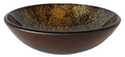 Distorto Brown With Assorted Spots Hand Painted Glass Vessel Sink 16.5 In