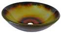 Occaso Mystic Orange Black And Off White Hand Painted Glass Vessel Sink 16.5 In