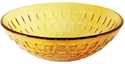 Favo Burnt Yellow Checkered Round Glass Vessel Sink 16.5 in