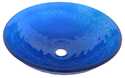 Mare Blue Ocean Blue Round Glass Vessel Sink 16.5 In