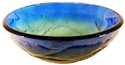 Mare Blue Yellow And Green Swirled Round Glass Vessel Sink 16.5 In