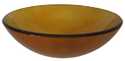 Crepare Burnt Yellow With Frosted Crackles Glass Vessel Sink 16.5 in