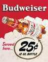 Budweiser 25 Cents Metal Sign