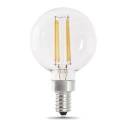Enhance® Filament 40-Watt Equivalent G16 1/2 E12-Candelabra Soft White Dimmable LED Light Bulb, 2-Pack