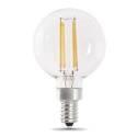 Enhance® Filament 60-Watt Equivalent G16 1/2 E12-Candelabra Soft White Dimmable LED Light Bulb, 2-Pack