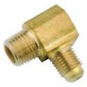 3/8 in. Flare x 1/4 in. MPT Brass Reducing Elbow Fitting, 90° - Threaded, 1-Pack