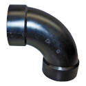 Hub x Hub 90° DWV Long Sweep ABS Elbow, 4"