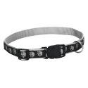 10 To 16-Inch  Black Two-Tone Pawprint Collar
