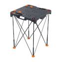 32-Inch Black Portable Work Table With Plastic Top And Metal Leg