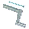 Window Crank With Bolt, Zinc, Mill, 1 Carded