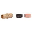 1/2-Inch DZR Brass PEX Tube Coupling With Pb Crimp Ring