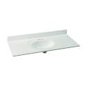 22-Inch X 49-Inch Solid White Cultured Marble Vanity Top