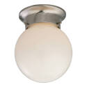1-Light Brushed Nickel Flush Mount Ceiling Light Fixture