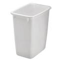 White Plastic Rectangular Waste Basket, 21-Quart Capacity