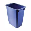 36-Quart Rectangular Royal Blue Plastic Waste Basket