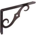 Antique Bronze Steel Shelf Bracket, 80-Pound Weight Capactiy