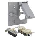 2-Gang Gray Powder-Coated Vertical Mounting Switch Cover