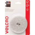 Fastener, 3/4 in W, 5 ft L, Nylon, White, 5 lb, Rubber Adhesive