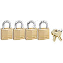 3/4-Inch Brass Pin Tumbler Padlock 4-Pack
