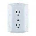 6-Outlet White 15-Amp 125-Vac Grounded Wall Tap       
