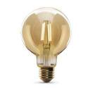 Vintage Edison 40-Watt Equivalent G25 E26-Medium Amber Glass Soft White Dimmable LED Light Bulb, 1-Pack