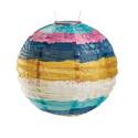 Soji Prints Handmade Traditional Solar Lantern, AAA Battery, LED Lamp, Celestial Stripe
