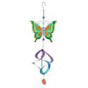 Spinner Windchime, Butterfly, Green/Orange