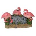 9-1/2-Inch Pink Flamingo Welcome Statue