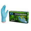 Xl Blue Nitrile Latex Free Powder-Free Beaded Cuff Non-Sterile Disposable Gloves