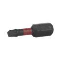 #2 x 1-Inch Square Recess Torsion Impact Bit Professional Screwdriver Bit