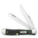 3.25 x 3.27-Inch 2-Blade Jigged  Bermuda Green Handle Pocket Worn Trapper Knife  