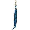 10-Foot Blue & Turquoise Poly Lead Rope With Solid Brass 225 Snap