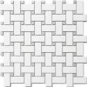 12-Inch Tile Gray/White Sheet Mesh Pattern Basketweave Mosaic Tile   