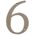 Flush Mount House Number, Character 6, 4 In H Character