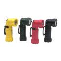 Angle Head Flashlight With Batteries, LED Lamp, Black/Green/Red/Yellow