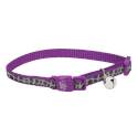 Lazer Brite Adjustable Breakaway Collar, 8 To 12 In L Collar, Purple Animal Print