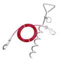 15-Foot Cable Red Heavy Spiral Dog Stake And Tie Out Cable