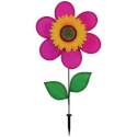 12-Inch Diameter 17-Inch Pole Sunflower Spinner With Leaves   