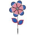 12-Inch Diameter 17-Inch Pole Patriot Flower Spinner With Leaves   