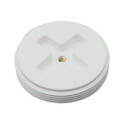 3-Inch Mpt White Polypropylene Slotted Head Recessed Plug   